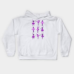 Watercolor Ballerinas (Purple) Kids Hoodie